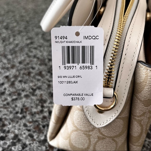 New  Coach Mini Lillie Carryall In Signature Canvas Bag/Leather/Cream/White - Picture 10 of 14